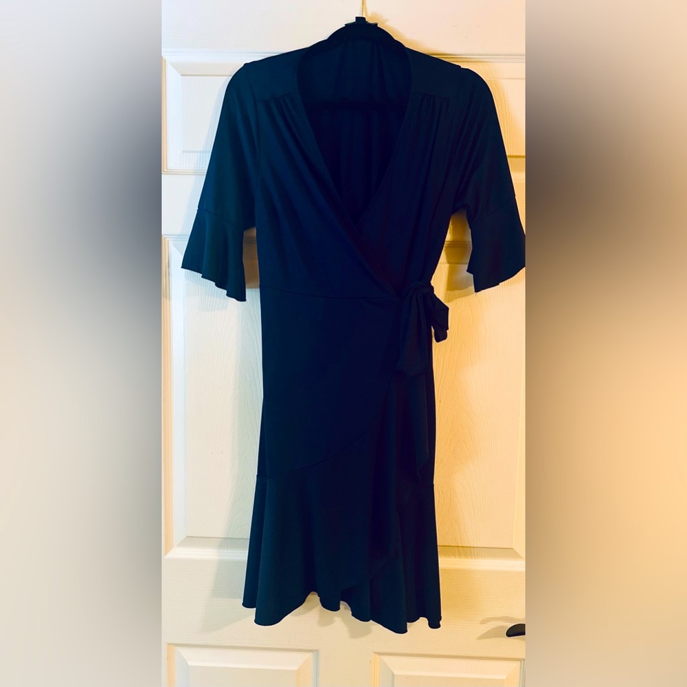 Polyester Navy Wrap dress